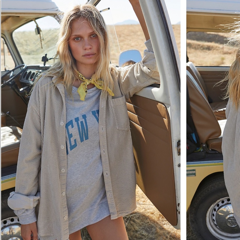 NWT Free People Cord Buttondown Shirt